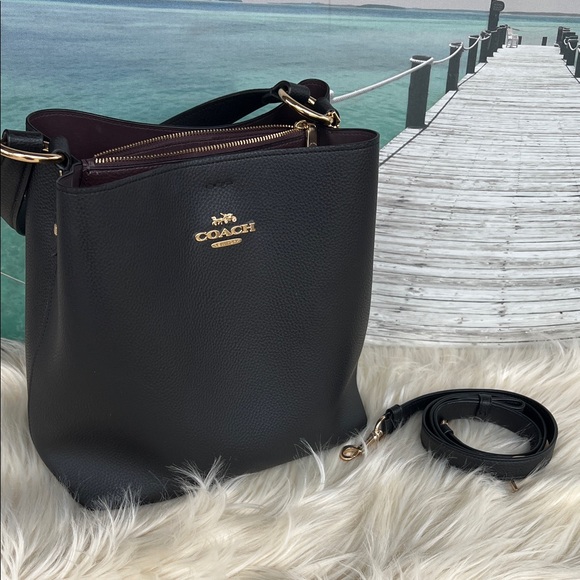 Coach Black Leather Shoulder Bag - Picture 10 of 14